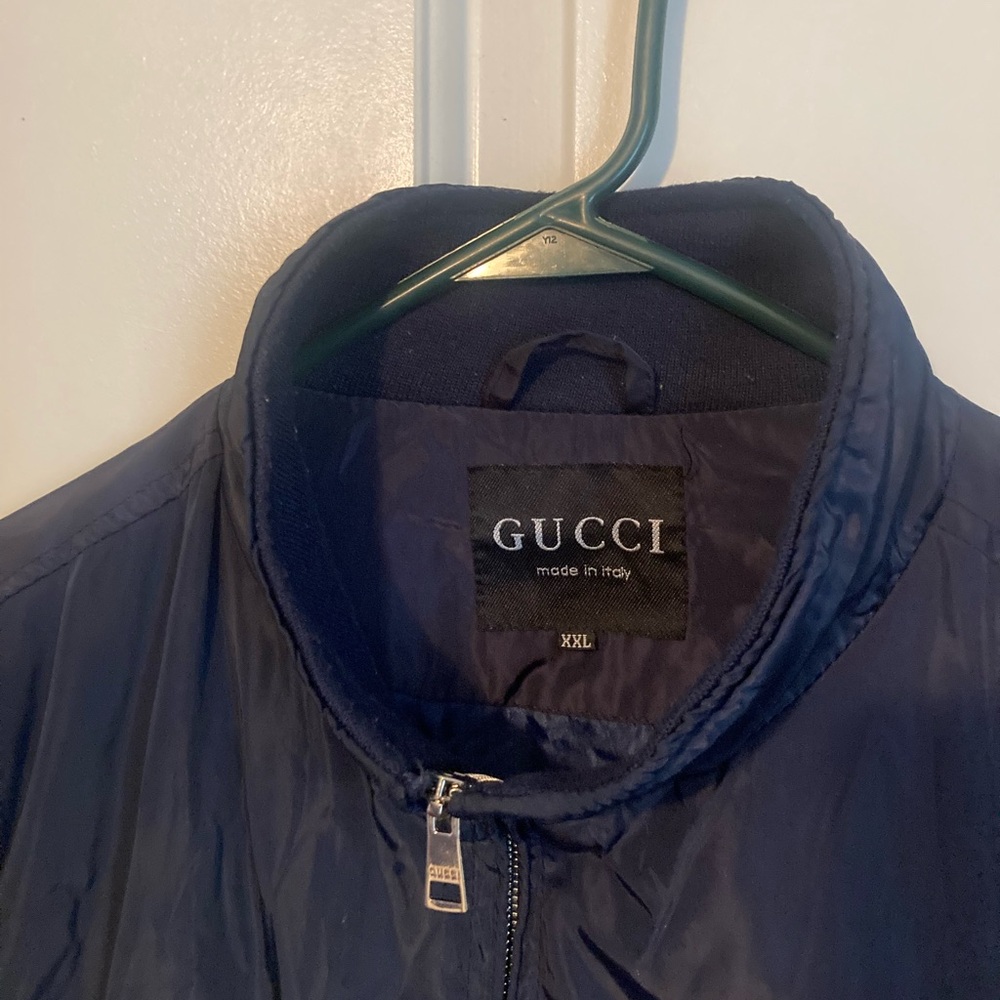 Gucci Navy Windbreaker with Red and Green Stripes - Picture 2 of 5